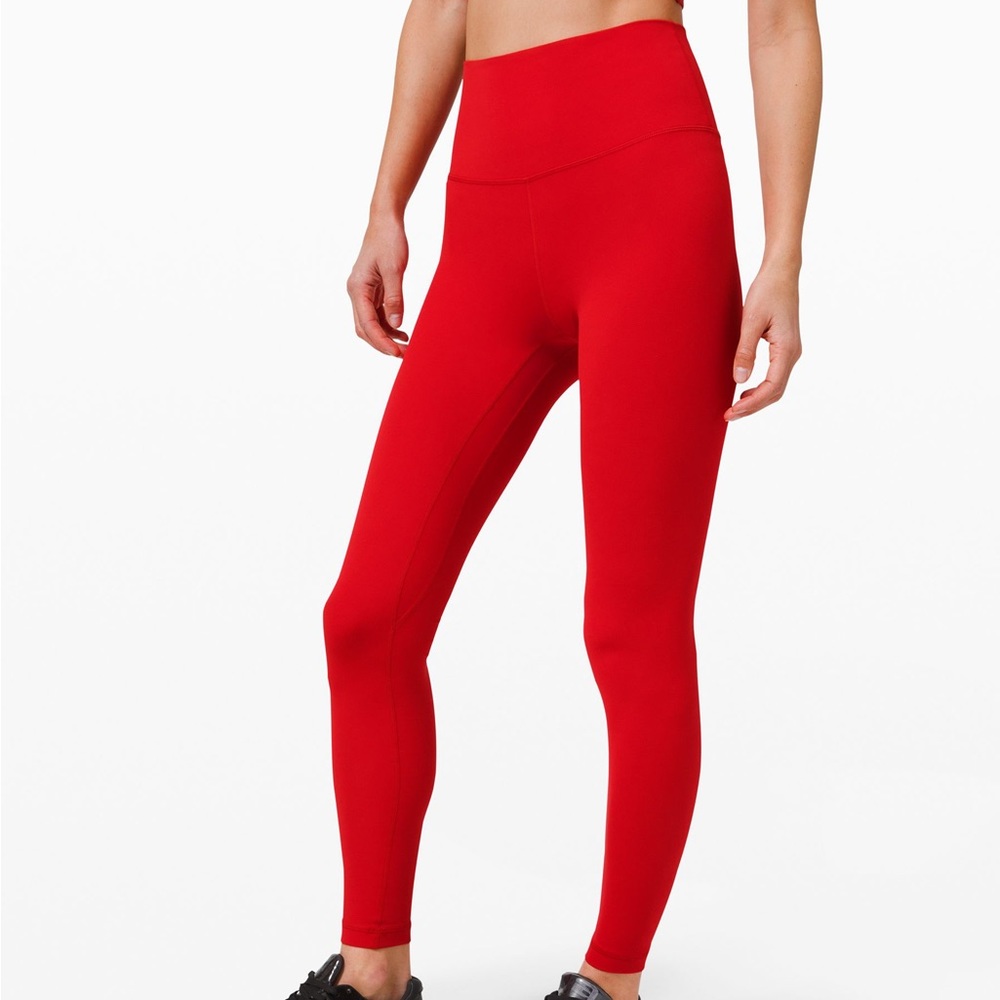 dark red lululemon 25” align leggings